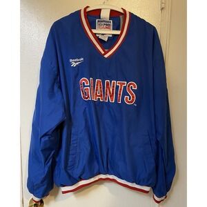Vtg 90s Reebok NFL Proline New York Giants Pullover Sweatshirt Windbreaker Sz XL